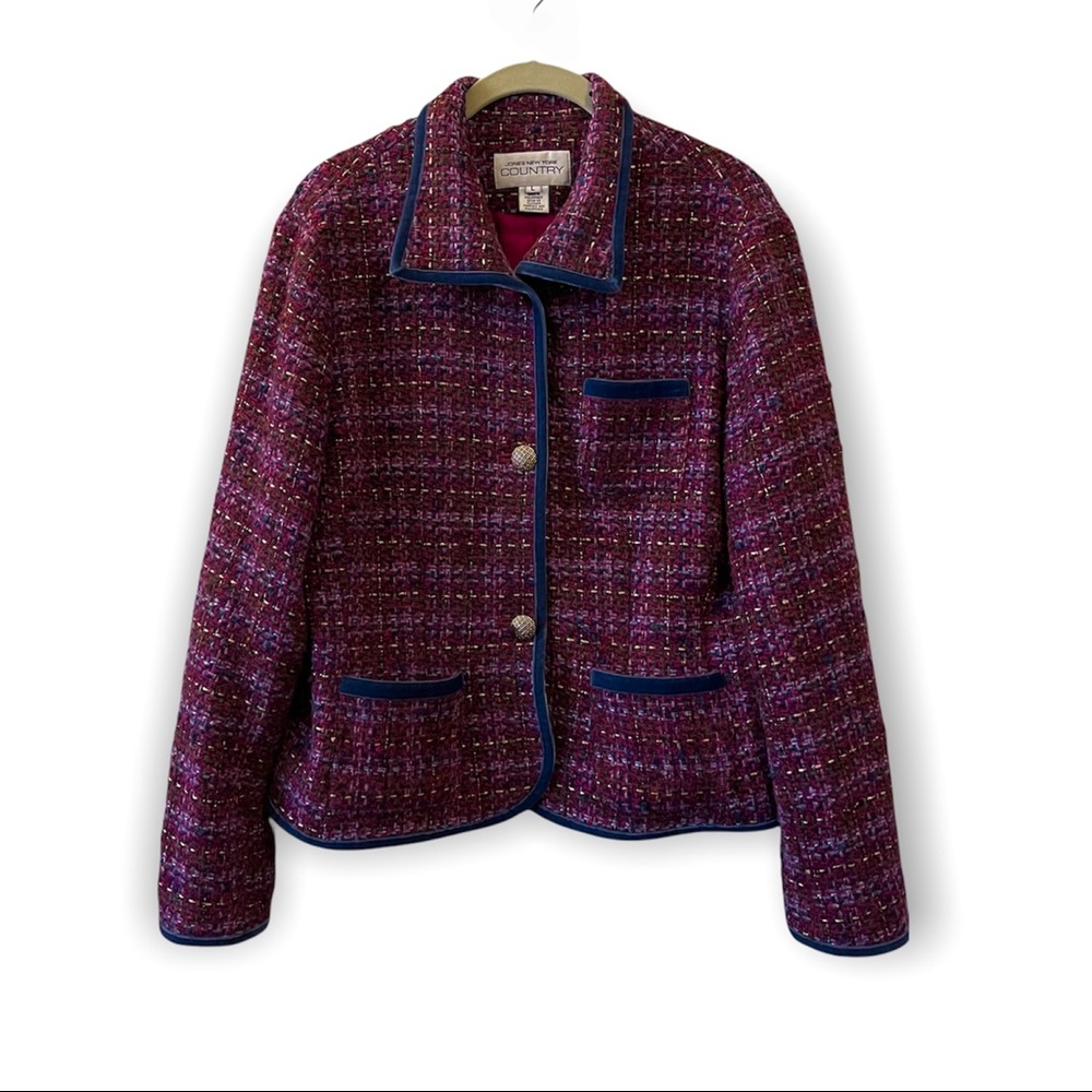 Jones New York Country Wool blend Jacket/Blazer Size L